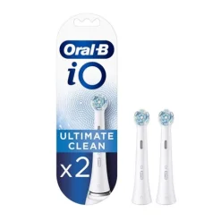 Oral-B - Testine di Ricambio Ultimate Clean per Spazzolino Elettrico Serie iO - 2 Testine Colore Bianco
