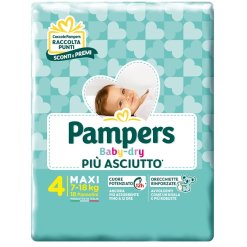 Pampers Baby Dry Più Asciutto - Pannolino Junior Taglia 4 - 18 Pezzi