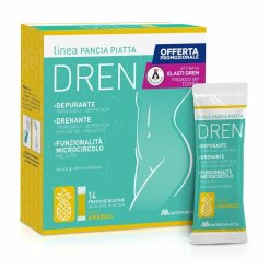 Pancia Piatta Dren Integratore Ananas 14 Bustine + Torba Drenante 100 ml