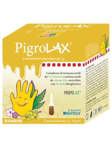 Pigrolax bambini - microclismi per trattamento stipsi - 6 pezzi x 5 g