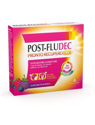 Post-fludec pronto recupero oro - integratore per stanchezza fisica e affaticamento - gusto frutti di bosco 12 bustine