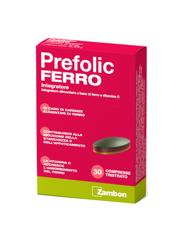 Prefolic integratore alimentare ferro 30 compresse