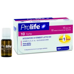 Prolife 10 Forte - Integratore di Fermenti Lattici e Vitamina B - 10 Flaconcini x 8 ml
