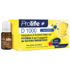 Prolife D 1000 - Integratore di Fermenti Lattici e Vitamina D - 10 Flaconcini x 8 ml