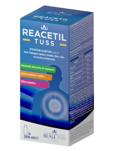 Reacetil tuss integratore per vie respiratorie 200 ml Reacetil tuss integratore per vie respiratorie 200 ml