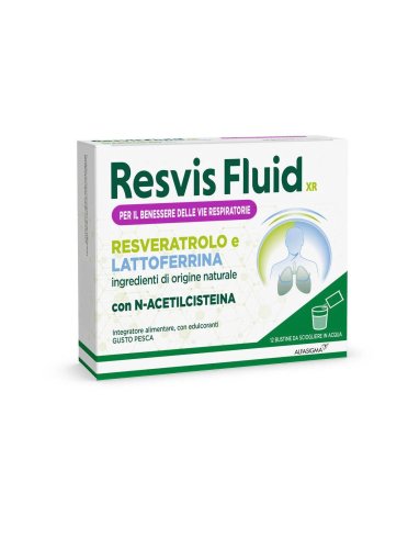 Resvis fluid xr - integratore per tosse grassa con lattoferrina - 12 bustine
