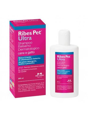 Ribes pet ultra shampoo dermatologico cane e gatto 200 ml