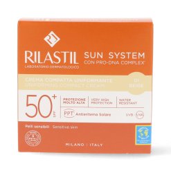 Rilastil Sun System - Crema Compatta Uniformante con Protezione Solare SPF 50+ Colore Beige - 10 ml