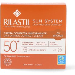 Rilastil Sun System - Crema Compatta Uniformante con Protezione Solare SPF 50+ Colore Bronze - 10 g