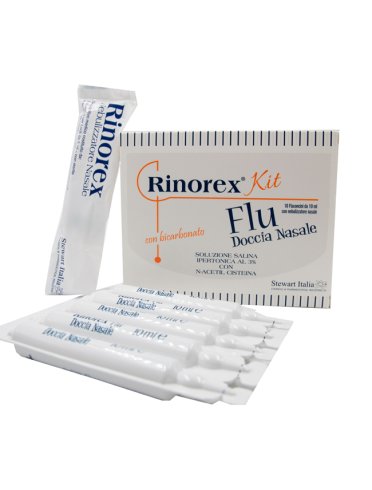 Rinorex flu kit per doccia nasale 2 pezzi