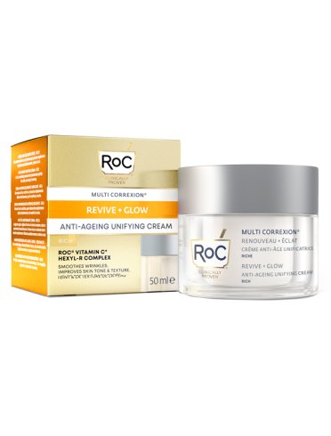 Roc multi correxion revive + glow crema viso antietà uniformante 50 ml