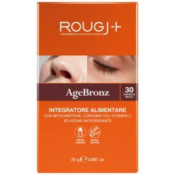 Rougj+ AgeBronz - Integratore Antiossidante con Betacarotene e Coenzima Q10 - 30 Capsule