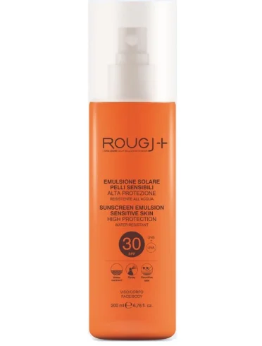 Rougj+ - crema solare viso e corpo per pelli sensibili con protezione alta spf 30 - 200 ml Rougj+ - crema solare viso e corpo per pelli sensibili con protezione alta spf 30 - 200 ml