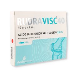 Rudravisc 40 - Siringa Intra-Articolare con Acido Ialuronico - 3 Pezzi