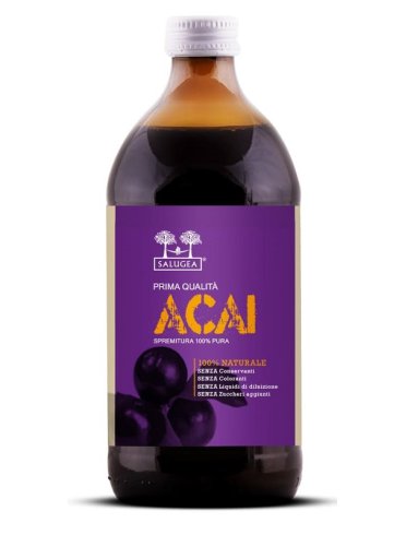 Salugea succo di acai bio - integratore per la regolarità intestinale - 500 ml