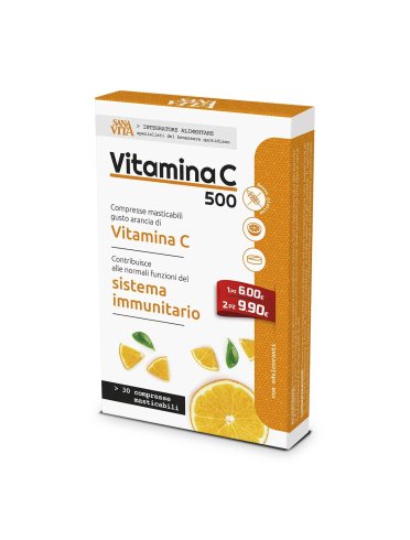 Sanavita vitamina c 500 integratore 30 compresse masticabili