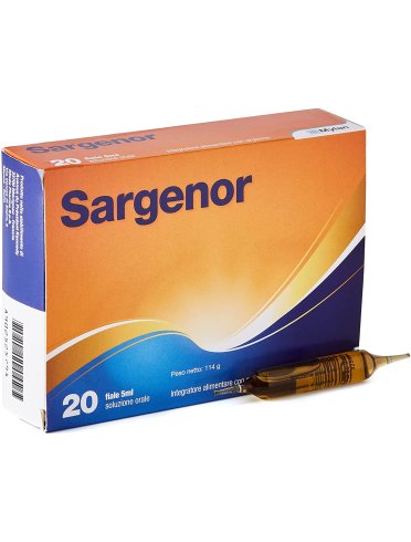 Sargenor - integratore di arginina per stanchezza e affaticamento - 20 fiale x 5 ml