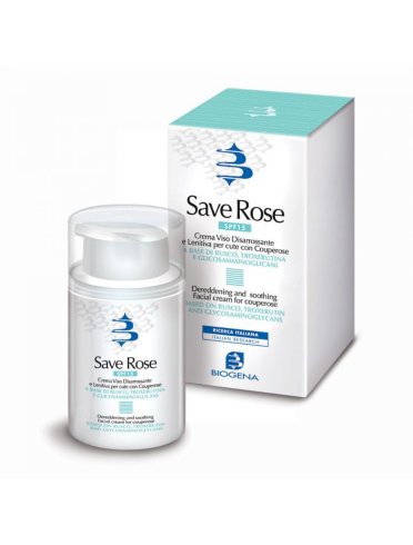 Biogena save rose - crema viso disarrossante lenitiva per pelle con couperose - 50 ml
