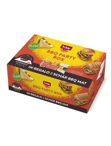Schar bbq party box con 1 confezione hamburger + 1 confezione panini rolls + 1 confezione xl sandwich + gadget