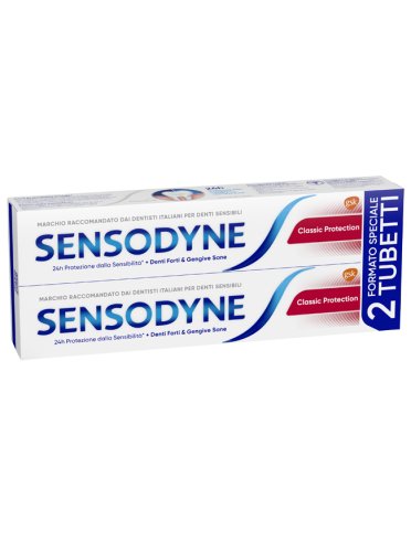Sensodyne classic protection - dentifricio con fluoro per denti sensibili - 2 x 75 ml