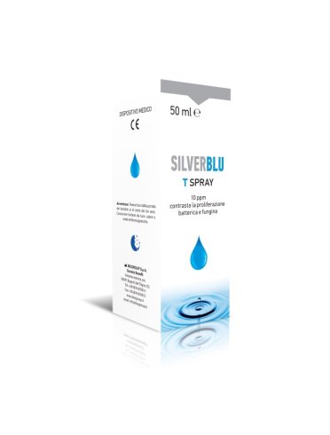 Silver blu t spray topico per proliferazione batterica e fungina 50 ml