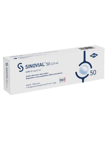 Sinovial 50 - siringa articolare con acido ialuronico 2% - 1 siringa 2,5 ml Sinovial 50 - siringa articolare con acido ialuronico 2% - 1 siringa 2,5 ml
