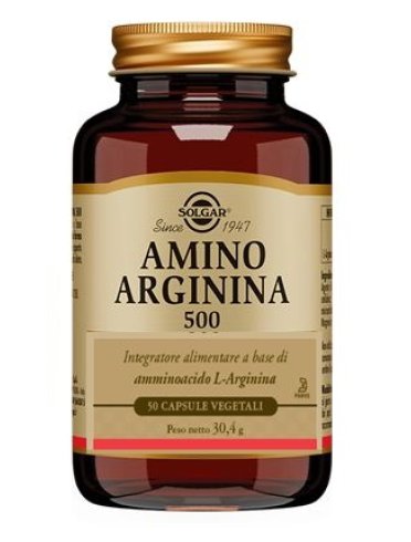 Solgar amino arginina 500 - integratore di arginina - 50 capsule vegetali