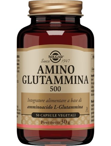 Solgar amino glutammina 500 - integratore per la funzionalità celebrale - 50 capsule vegetali