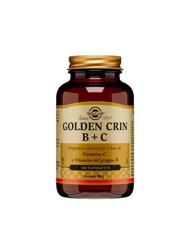 Solgar golden crin b+c - integratore di vitamina b e c - 100 tavolette