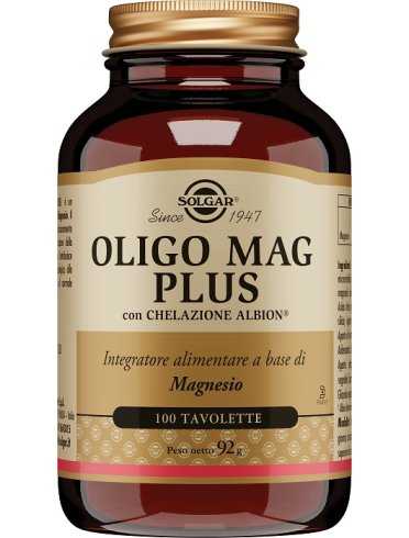 Solgar oligo mag plus - integratore di magnesio - 100 tavolette