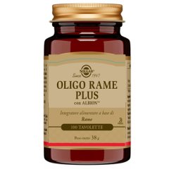 Solgar Oligo Rame Plus - Integratore di Rame - 100 Tavolette