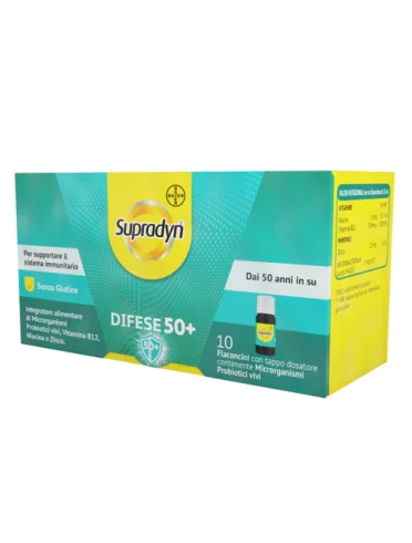 Supradyn difese 50+ -integratore difese immunitarie per adulti - 10 flaconcini Supradyn difese 50+ -integratore difese immunitarie per adulti - 10 flaconcini