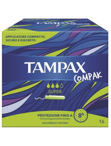 Tampax compak super - assorbenti interni - 16 pezzi