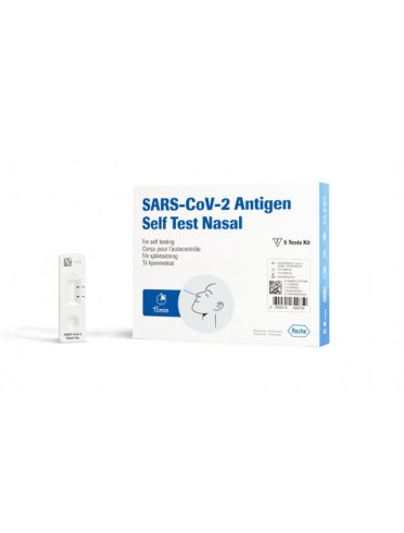 Test antigenico rapido covid-19 autodiagnostico determinazione qualitativa antigeni sars-cov-2 in tamponi nasali mediante immunocromatografia 5 pezzi