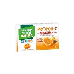 Tantum Verde Natura Junior Propoli + C - Integratore a Base di Propoli con Vitamina C - 15 Pastiglie