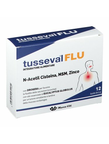 Tusseval flu - integratore per la fluidità delle secrezioni bronchiali - 12 bustine solubili