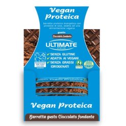 Ultimate Barretta Vegana Proteica Gusto Cioccolato Fondente 24 Pezzi