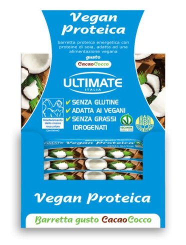 Ultimate barretta vegana proteica gusto cacao e cocco 24 pezzi