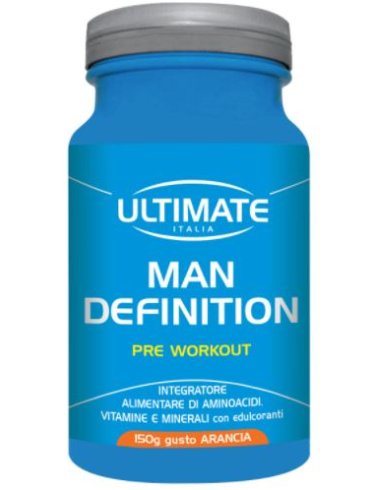 Ultimate man definition - integratore di aminoacidi pre workout gusto arancia - 150 g