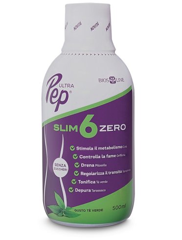 Ultra pep slim 6 zero - integratore per la perdita di peso gusto tè verde - 500 ml