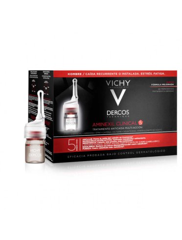 Vichy dercos aminexil intensive 5 - trattamento anti-caduta capelli uomo - 42 fiale