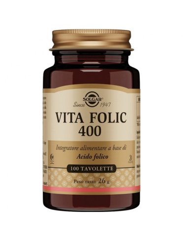 Solgar vita folic 400 - integratore di acido folico - 100 tavolette