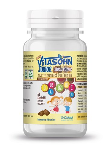Vitasohn junior choco power - integratore multivitaminico per bambini - 60 confetti