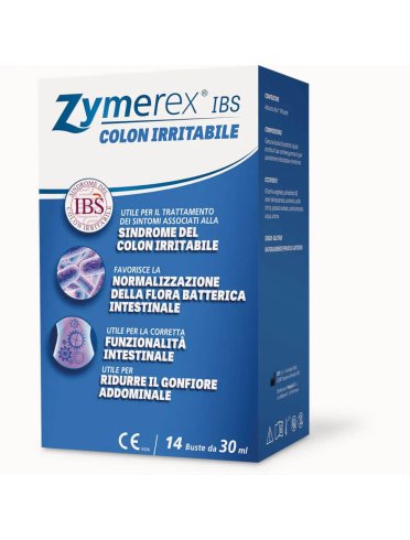 Zymerex ibs colon irritabile - integratore per il benessere di stomaco e intestino - 14 bustine
