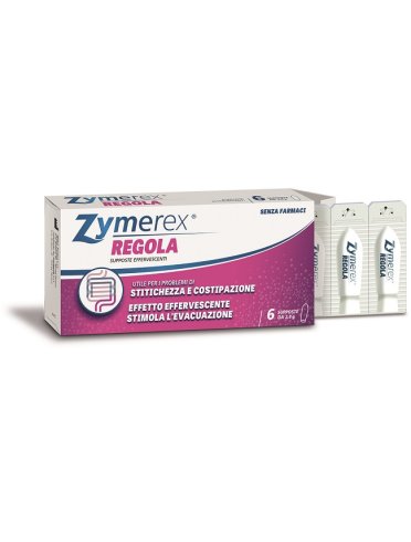 Zymerex regola - supposte effervescenti per stitichezza e costipazione - 6 pezzi