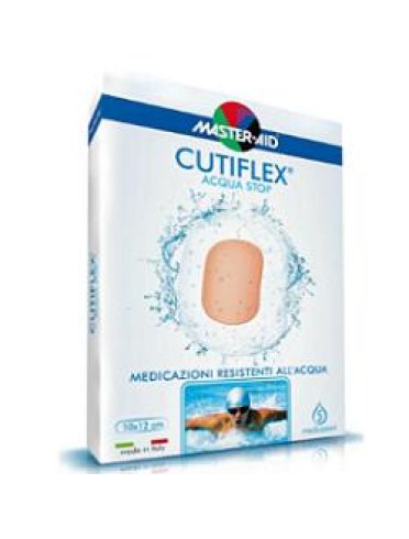 Medicazione autoadesiva trasparente impermeabile master-aidcutiflex 10x8 5 pezzi