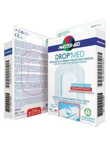 Medicazione compressa autoadesiva dermoattiva ipoallergenicaaerata master-aid drop med 10,5x20 5 pezzi