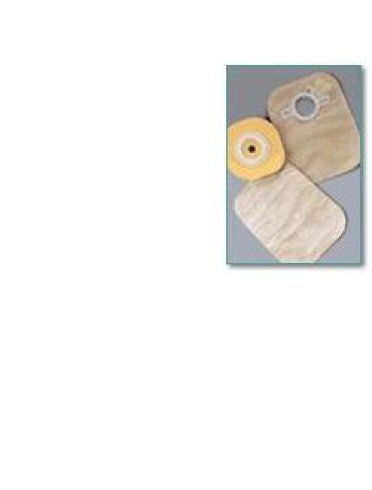 Sacca urostomia hollister tandem stoma 44mm in tessuto non tessuto con flangia 10 pezzi + 1 adattatore e 10 tappini