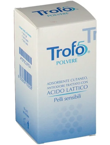 Trofo 5 polvere - adsorbente cutaneo antiodorante - 50 g Trofo 5 polvere - adsorbente cutaneo antiodorante - 50 g