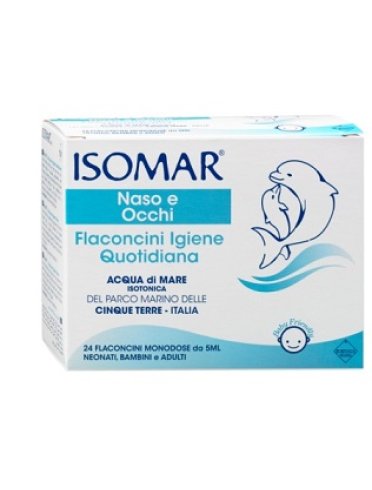 Isomar soluzione isotonica acqua mare igiene quotidiana 24 flaconcini monodose 5 ml